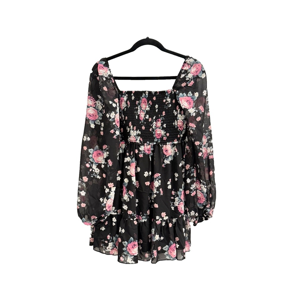 Sweetwear Society Floral Smocked Babydoll Dress M Cottagecore Romantic Coquette